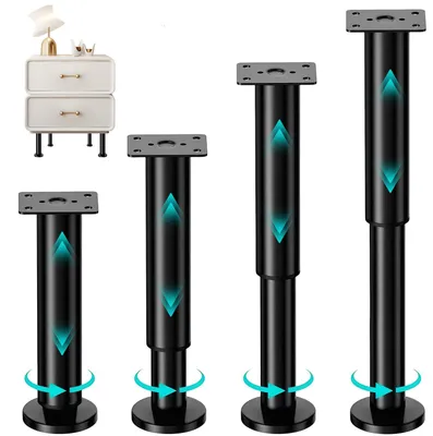 Produktbild von Verstellbare Möbelbeine, Set mit 4 Stück, Höhe 25-42 cm