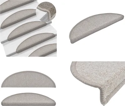 Immagine prodotto di vidaXL 15 pezzi Tappetini per scale Taupe 56 x 17 x 3 cm - Tappetino per scale - Tappetino per scale - Tappetino per gradini - Tappetini per gradini