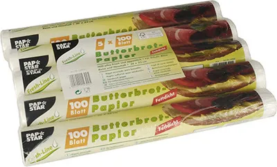 Produktbild von Blatt Butterbrotpapier 25 cm x 30 cm weiss
