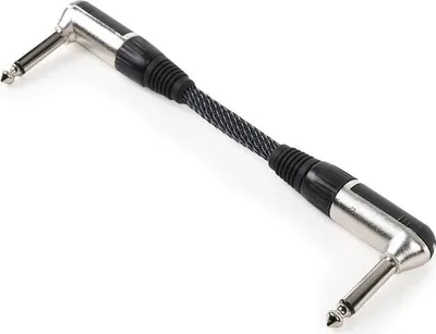 Image de 4x FrontStage Patchkabel 6,35mm-Klinke 15cm Textilhülle gewinkelt