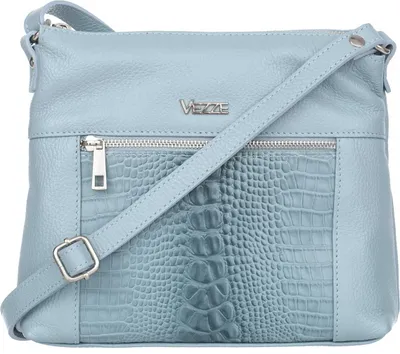 Produktbild von Selvaggia Handtasche aus Leder - 2 Hauptfäche - Reißverschlusstaschen - verstellbare Schulterrieme - Baby Blue