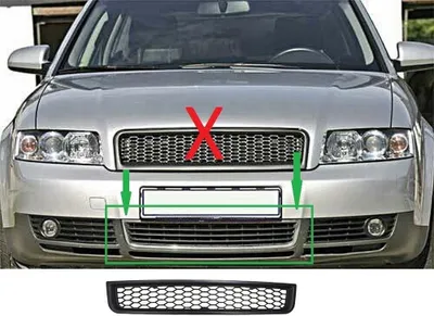 Zdjęcie produktu dla Zderzak kratka o strukturze plastra miodu CENTRE BLACK MATT do Audi A4 8E B6 od 2001-2005