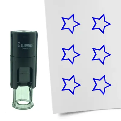 Obrázek produktu pro CombiCraft Stamp Open Star 10mm kulatý - modrý inkoust