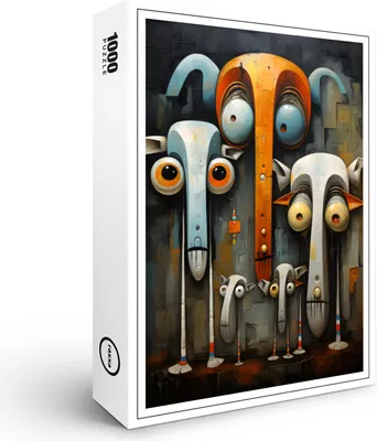 Image de puzzle premium raxxa "Whimsical Was Kuckst Du Elefanten", 1000 pièces