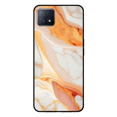Zdjęcie produktu dla Smartphonica Etui na telefon do OPPO A53 5G / A72 5G / A73 5G z marmurowym nadrukiem - Etui z TPU z marmurowym wzorem - Pomarańczowy
