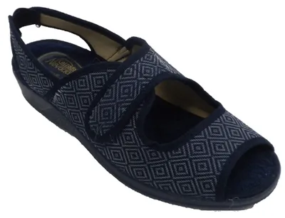Zdjęcie produktu dla Damskie sneakersy z odkrytą palcami i paskiem na pięcie niebieskie