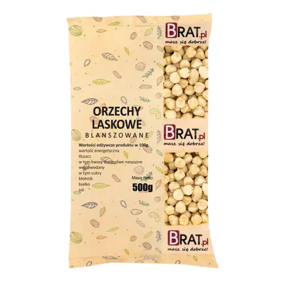 Zdjęcie produktu dla Orzechy laskowe blanszowane 500g Brat.pl