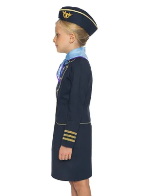 Produktbild von Stewardess Kostüm Karneval Faschingskostüm Kinder Kindergröße: 152