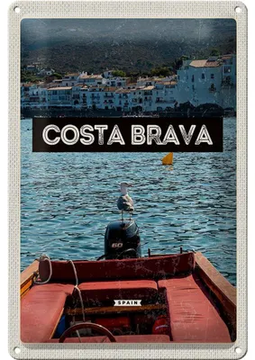Produktbild von Blechschild Reise 20x30cm Retro Costa Brava Spain Meer Urlaub