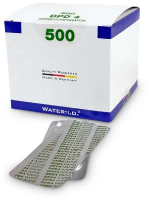 Produktbild von 500 Stk. DPD 4 Rapid Tabletten für Pooltester Sauerstoff (1 Karton)