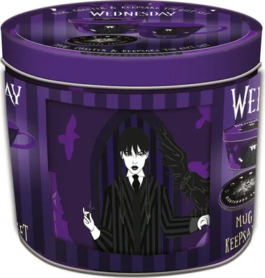 Immagine prodotto di Pyramid Gift Set 2 In 1 Wednesday Nightshades & Ravens - Tazza, Sottobicchiere E Scatola Di Latta
