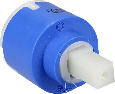A close-up studio shot of a faucet cartridge.