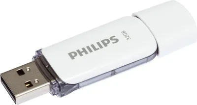 Productafbeelding van Philips USB-stick 32GB, model Snow, USB 2.0, kleur: grijs