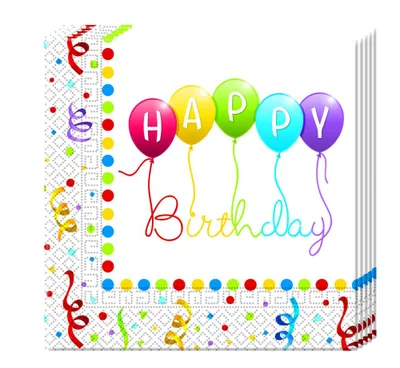 Produktbild von Procos Papierservietten "Happy Birthday"