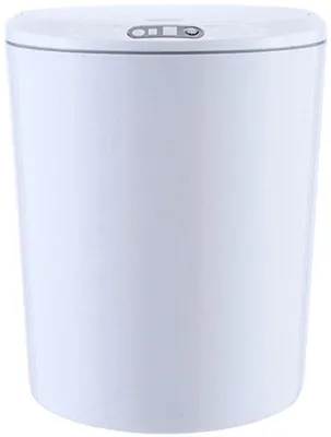 Image de Poubelle à capteur 3/5 L, petite poubelle pour salle de bains, chambre, salon, cuisine, blanche 5 L