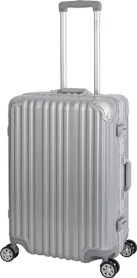 Produktbild von Travelhouse London Hartschalen Polycarbonat Alu Koffer Trolley Reise Urlaub 67l Silber