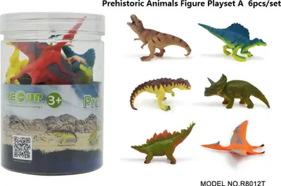 Produktbild von Recur R8012T Dinosaurier 6 Minifiguren Tubos-Röhren