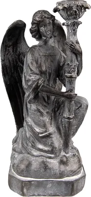 Produktbild von Clayre & Eef Kerzenständer Engel 29 cm Grau Kunststoff