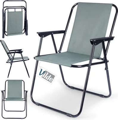 Produktbild von Vilde | Campingstuhl - Grau - 54 x 44,5 x 72,5 cm - Faltstuhl - Gartenmöbel