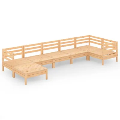 Produktbild von vidaXL 7-tlg. Garten-Lounge-Set Massivholz Kiefer