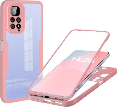 Produktbild von 360 Grad Handyhülle für Xiaomi Redmi Note 11 Full Cover Rundum Schutz Farbe: Rose