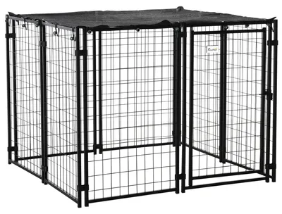 Immagine prodotto di Recinto per Cani Pieghevole 141x141x113 cm in Acciaio Nero