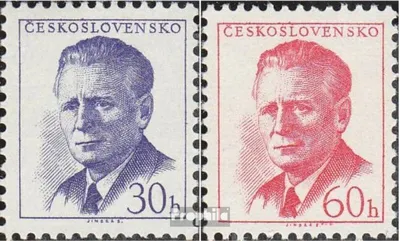 Produktbild von Briefmarken Tschechoslowakei 1958 Mi 1081C-1082C (kompl.Ausg.) Kammzähnung postfrisch Novotny