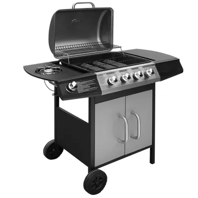 Produktbild von Gasgrill 4+1 Flammen Schwarz und Silbern