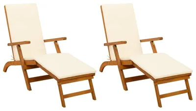 Image de vidaXL Chaise longue réglable et pliable, lot de 2, 55 x 146 x 91 cm