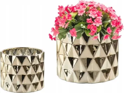 Produktbild von Gold Glamour Keramik Gehäuse 13x12cm elegant