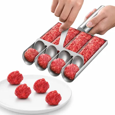 Immagine prodotto di INF Stampo per polpette con paletta in acciaio inox