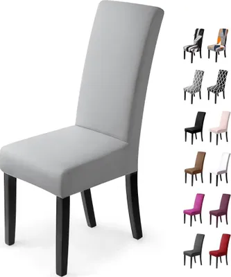 Produktbild von Husse Stretch-Stuhlhussen, 6 Stück, Stuhlhussen für Esszimmerstühle, abnehmbare, waschbare Esszimmerstuhlhussen für Hotel, Esszimmer, Bankett, Hochzei