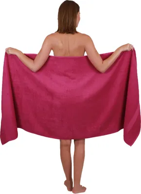 Produktbild von Betz Saunatuch 80 x 200 cm PALERMO 100% Baumwolle Badetuch Liegetuch Strandtuch   Farbe: cranberry