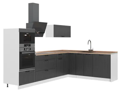 Immagine prodotto di Cucina angolare completa Vicco Fame-Line Grigio scuro/Bianco 287 x 60 cm, PL Rovere, Model 63530