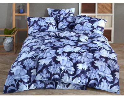 Obrázek produktu pro Prodloužené povlečení Satén 140x220, 70x90cm Marsily modrá