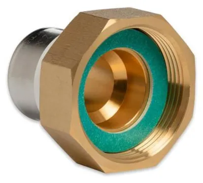 Produktbild von Selfio-Press Aluverbund Pressfitting Übergangsverschraubung Innengewinde 32 x 3 - 1 1/2" TH + U Kontur DVGW