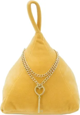 Image de Mauro Ferretti Porte-fenêtre Triangle 14x14x20 cm jaune moutarde avec chaîne et pendentif