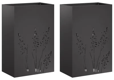 Produktbild von vidaXL Garten-Pflanzgefäß 2 Stk. Schwarz 50 x 30 x 75 cm