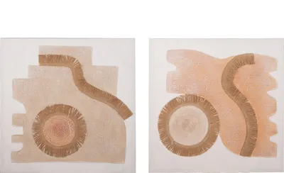 Produktbild von Gilde Bild, quadratisch, "Danan", Leinwand, braun, , , L. 3 cm, B. 60 cm, H. 60 cm 2 Stück wie abgebildet 38384