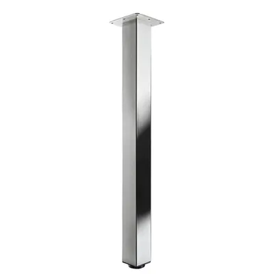 Produktbild von Hettich Design-Tischbein Mella Edelstahl-Optik, eckig, glänzend, 1 Stück