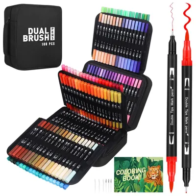 Produktbild von Dual Brush Pen Set mit 180 Farben für Handlettering und Bullet Journals