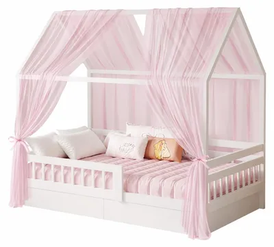 Produktbild von 2 Stück Musselin Bettvorhang für Kinderbett - Rosa