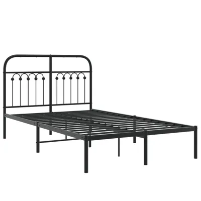 Produktbild von Bettgestell mit Kopfteil Metall Schwarz 120x200 cm
