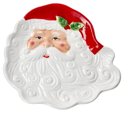 Produktbild von Gebäckteller Santa Servierplatte Kuchen Weihnachten Plätzchen Kekse 3D-Optik