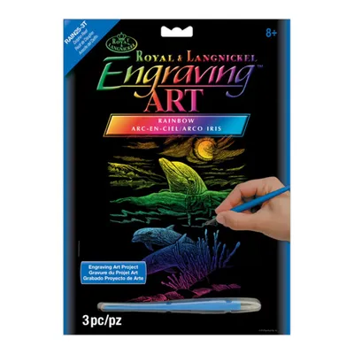 Produktbild von Royal & Langnickel Regenbogen Foliengravurkunst, 18" x 10", Delfinriff