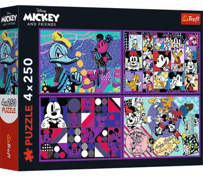 Produktbild von TREFL Puzzle Př íhody Mickeyho Mouse a př átel 4x250 dílků