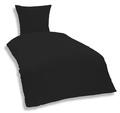Produktbild von Uni Bettwäsche 155x220 cm schwarz Einfarbig Mikrofaser Garnitur