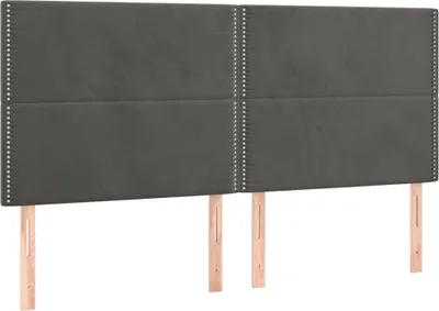 Produktbild von vidaXL Kopfteil Dunkelgrau 200 x 5 x 118/128 cm Samt