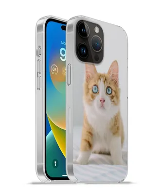 Produktbild von MuchoWow® Handyhülle Schutzhülle Hülle für Apple iPhone 14 Pro - Softcase Kätzchen - Blau - Orange - Mädchen - Jungen - Kind Silikon Softcase Handy Hülle - Umschlag
