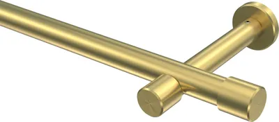 Produktbild von Interdeco Gardinenstange / Vorhangstange Messing-Optik, Typ Prestige Santo (Kappe) ohne Ringe, 20 mm Ø 1-läufig, 100 cm